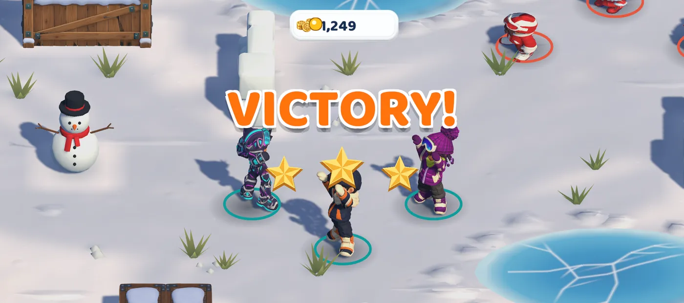 Victory! Three stars after a campaign battle.